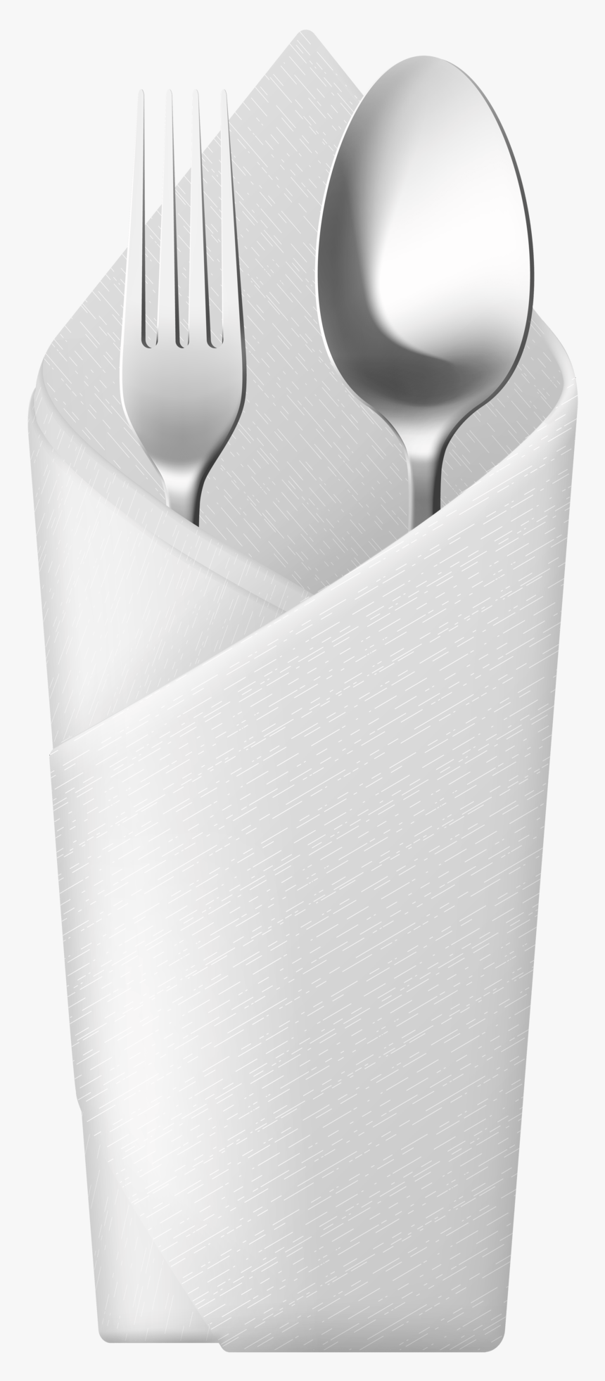 Spoon And Fork In Napkin - Mobile Phone, HD Png Download
