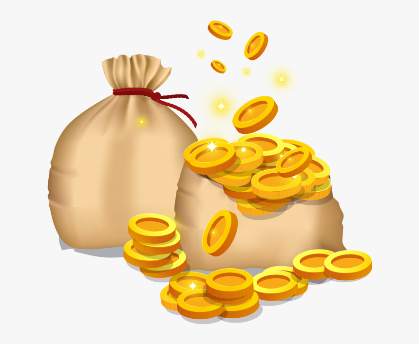 Coins Treasure Transparent Png Image Free Download - Bolsa De Dinero Png, Png Download