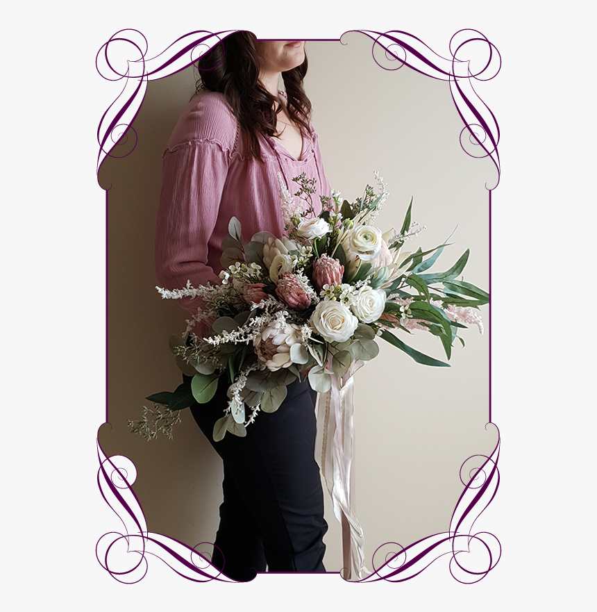 Silk Artificial Bridal Wedding Cascading Large Bouquet - Flower Bouquet, HD Png Download