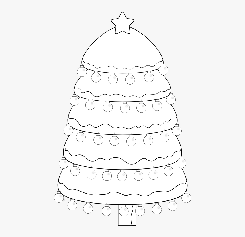 Xmas Tree Black White Christmas 555px - Christmas Tree, HD Png Download