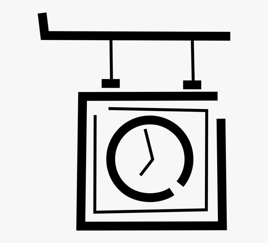Vector Illustration Of Subway Station Time Clock, HD Png Download