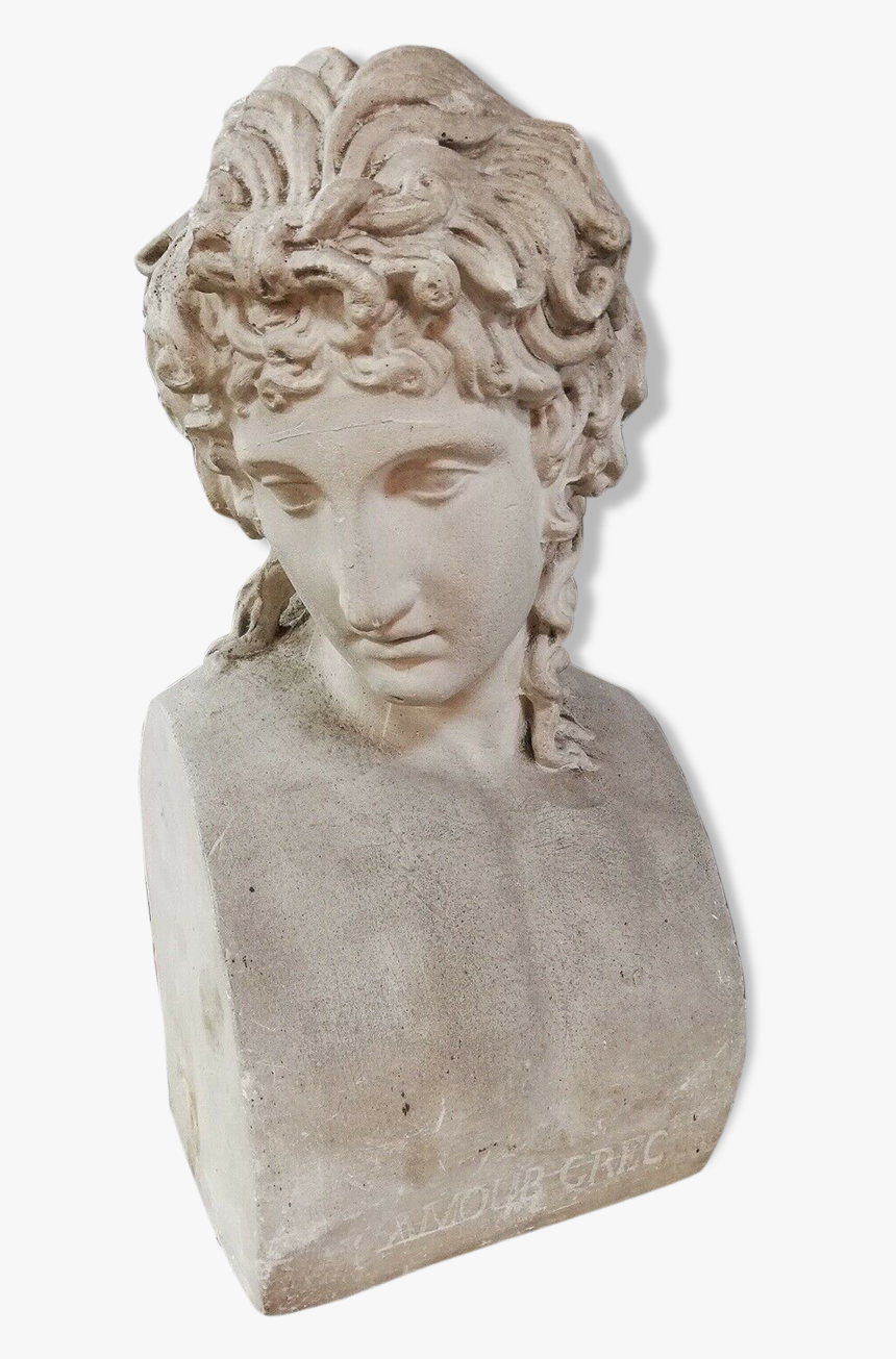 Ancient Statue Sculpture Bust Divinity Love Greek Deco - Buste Grec Antique Statue, HD Png Download