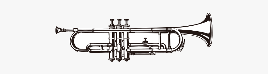 Musical Instrument Trombone Brass Instrument Royalty-free - Instrument Black And White, HD Png Download