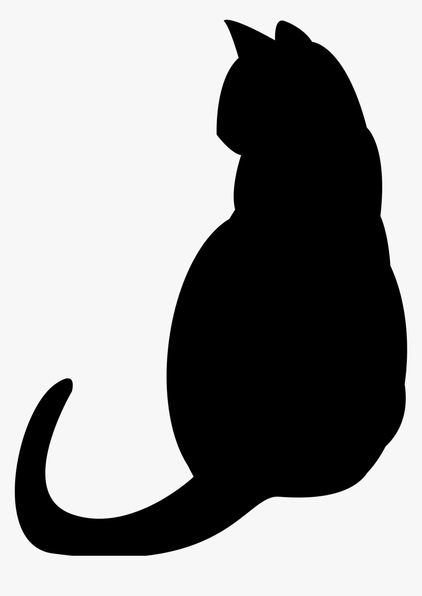 Black Cat Silhouette Kitten Clip Art - Black Cat Silhouette, HD Png Download