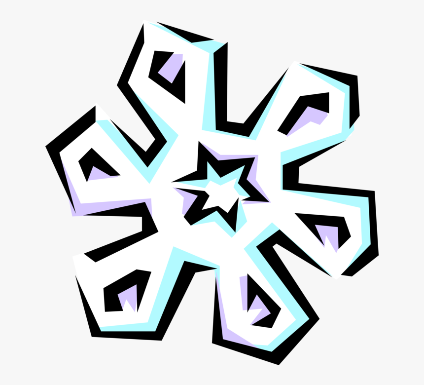 Vector Illustration Of Snowflake Ice Crystal Symbol, HD Png Download