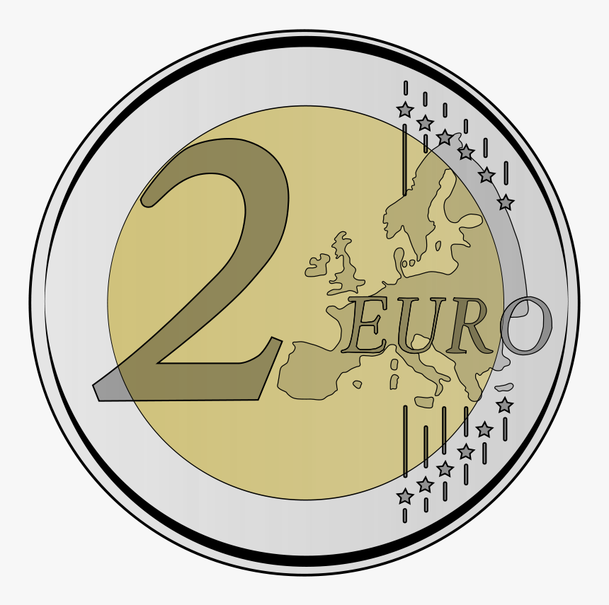Clip Art Euro Coin Computer - 2 Euro Coin Png, Transparent Png