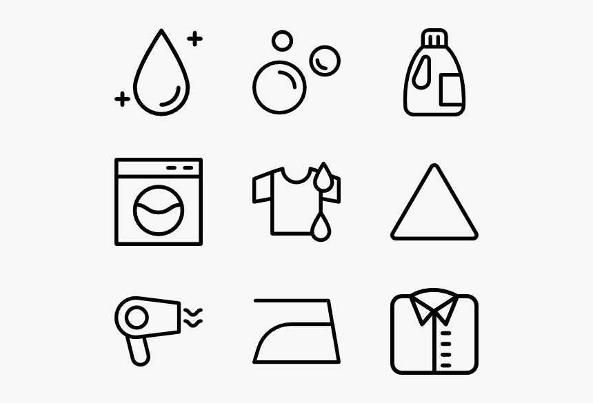Linear Laundry Symbols - Phone Email Icon Png, Transparent Png