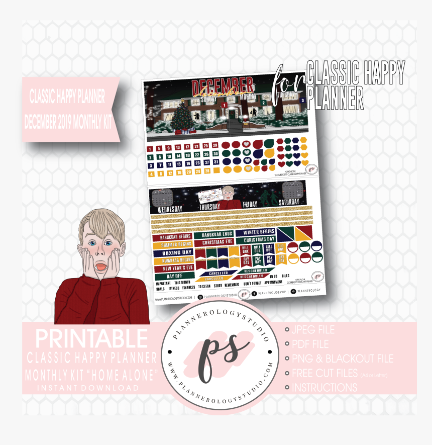 Transparent Home Alone Png - Planner Stickers Unicorn Stickers Printable, Png Download