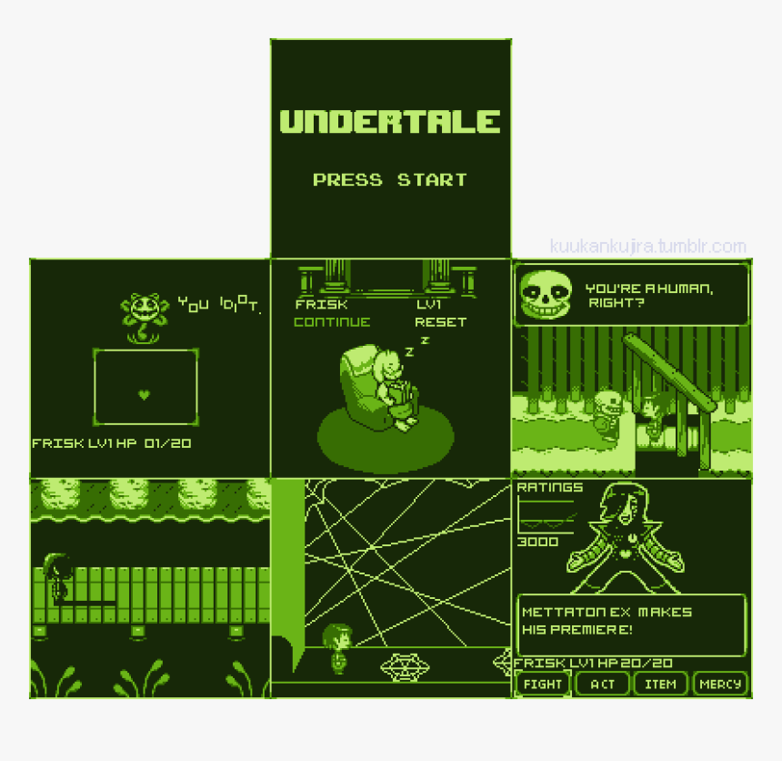 Undertale Press Start Kuukankujraturmblr - Undertale For The Gameboy, HD Png Download