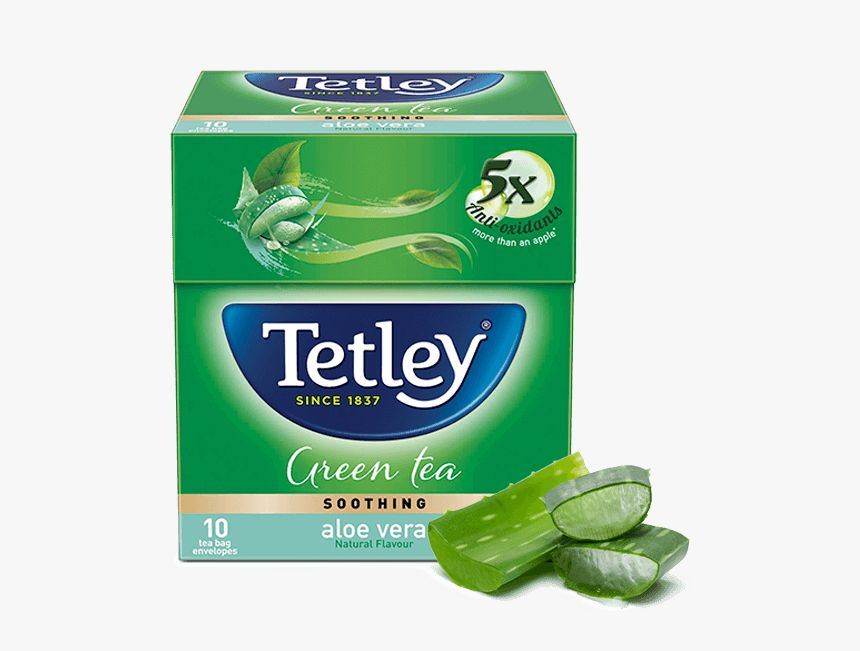 Green Tea Alovera 10s - Tetley Green Tea Aloe Vera, HD Png Download