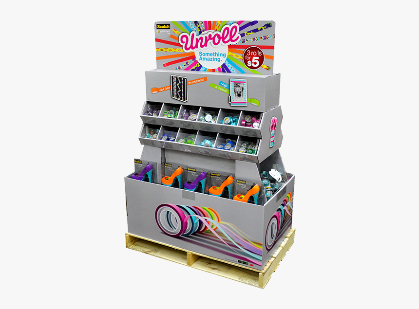 3m Unroll Washi Something Amazing Tape Pallet - Half Pallet 3 Sided Display, HD Png Download
