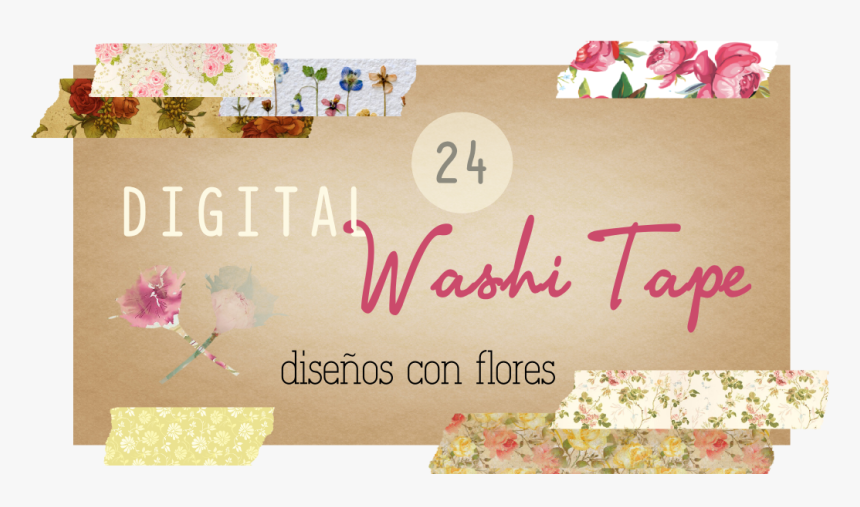 Digital Washi Tape Florales - Pressed Flowers, HD Png Download