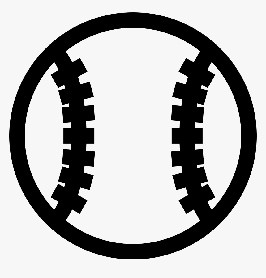 Png Baseball Stitches - Black And White Baseball Icon, Transparent Png