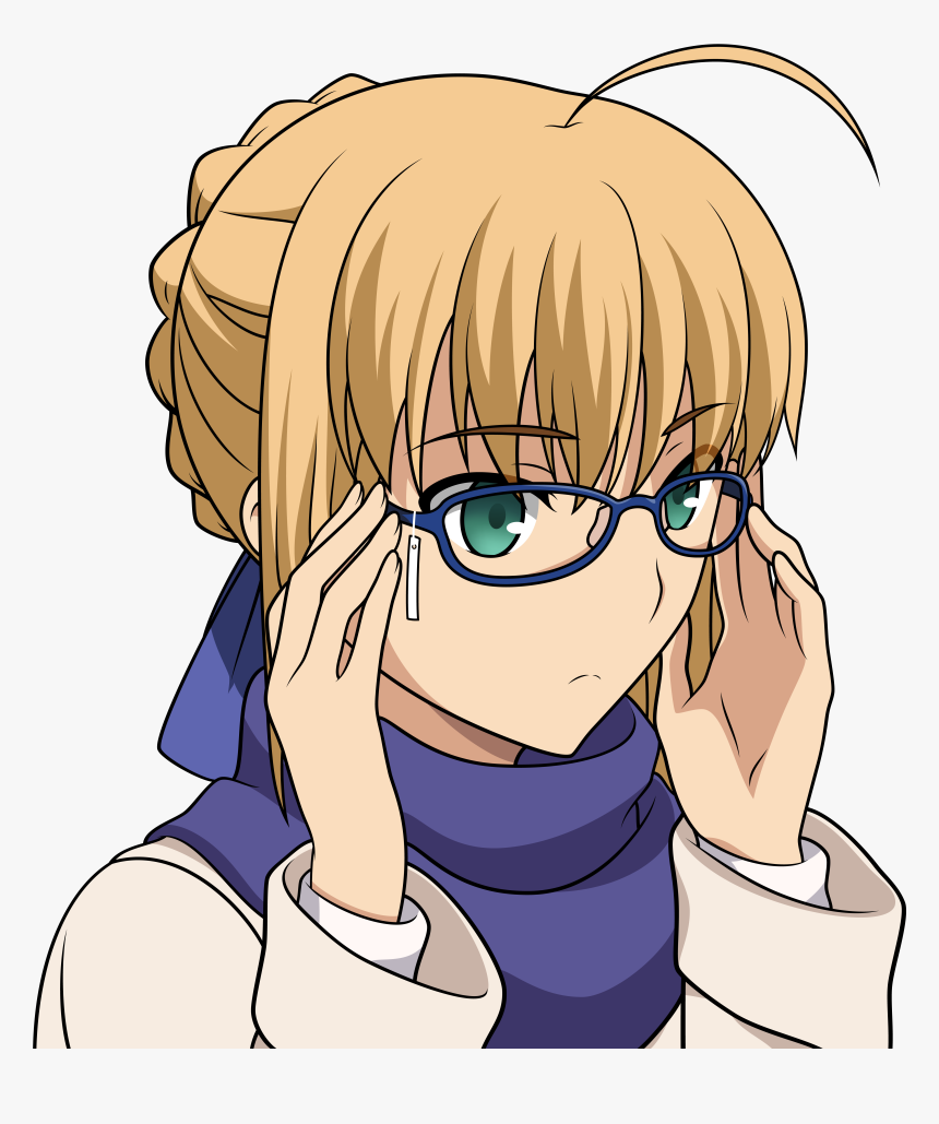 Arturia Sabersaber With Glasses - Fate Stay Night Renders, HD Png Download
