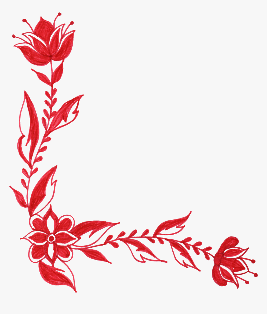 Red Flower Frame Png Transparent Png Transparent Png Image