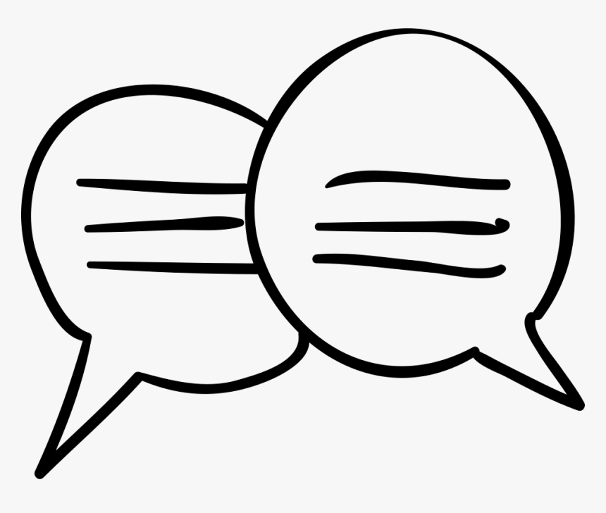 Chatting Speech Bubbles Hand Drawn Bubbles Couple - Portable Network Graphics, HD Png Download