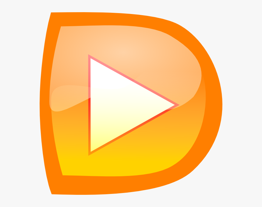 Play 3 Clipart - Orange Play Button Png, Transparent Png