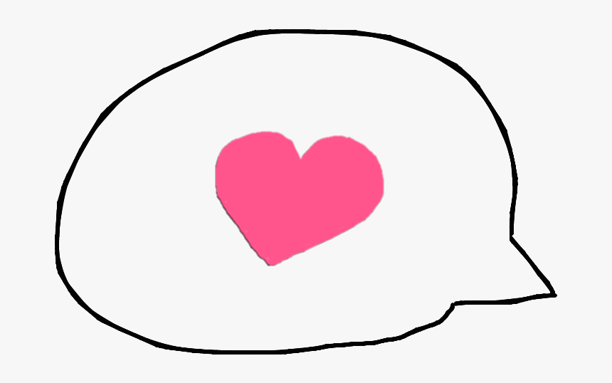 Hand Drawn Speech Bubble With A Pink Heart - Transparent Heart Speech Bubble, HD Png Download