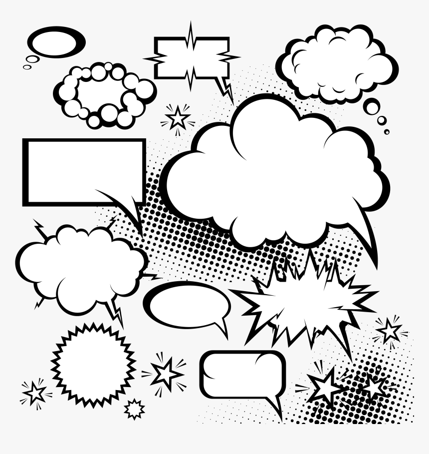 Speech Balloon Comic Book Dialogue Cloud Explosion - Cloud Comics, HD Png Download