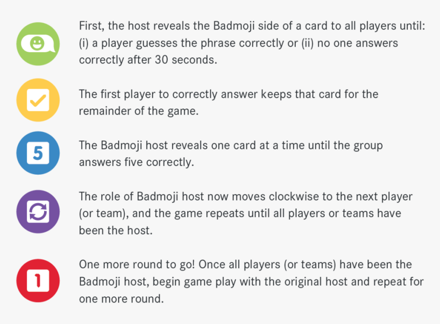 Gmg Badmoji Instructions - Five Sentences, HD Png Download