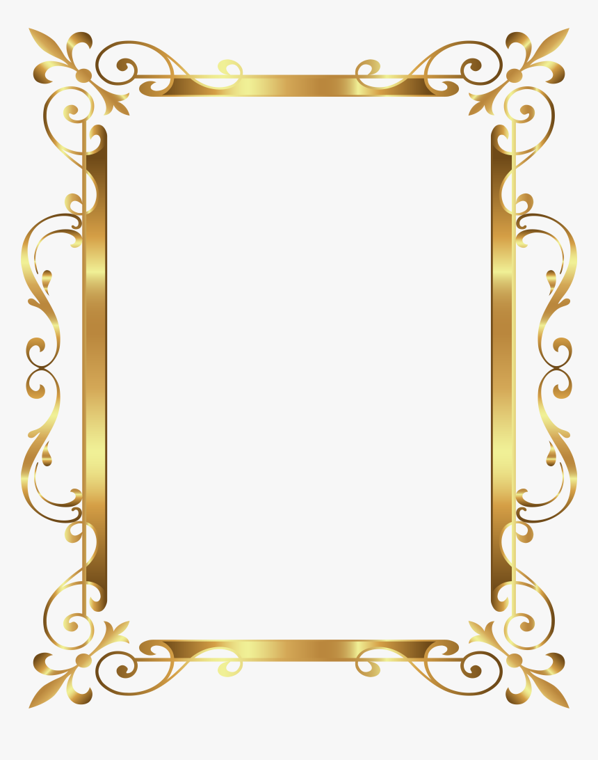 Frame Deco Border Transparent Gold Free Hd Image Clipart, HD Png Download