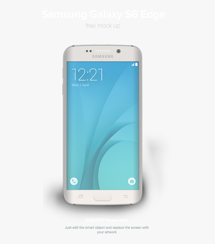 Galaxy S6 Mockup Free, HD Png Download