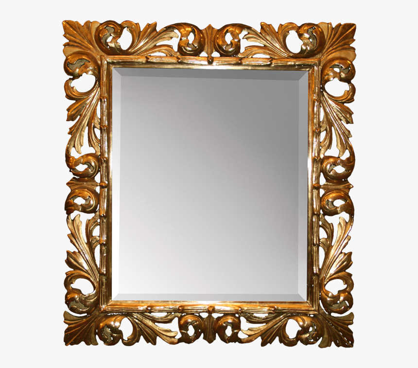 Florentine Frame - Gold Frame Mirror Transparent, HD Png Download