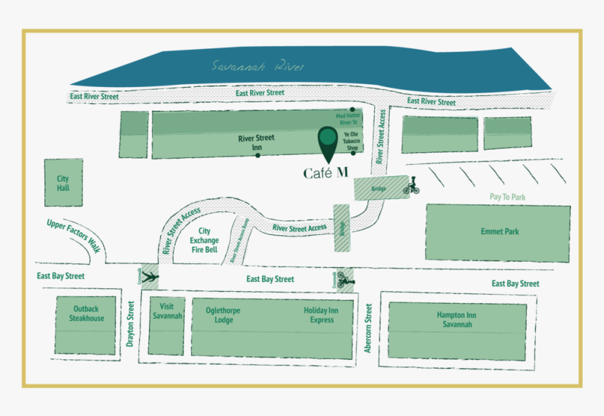 Cafem-map - Map Of Emmet Park Savannah Ga, HD Png Download
