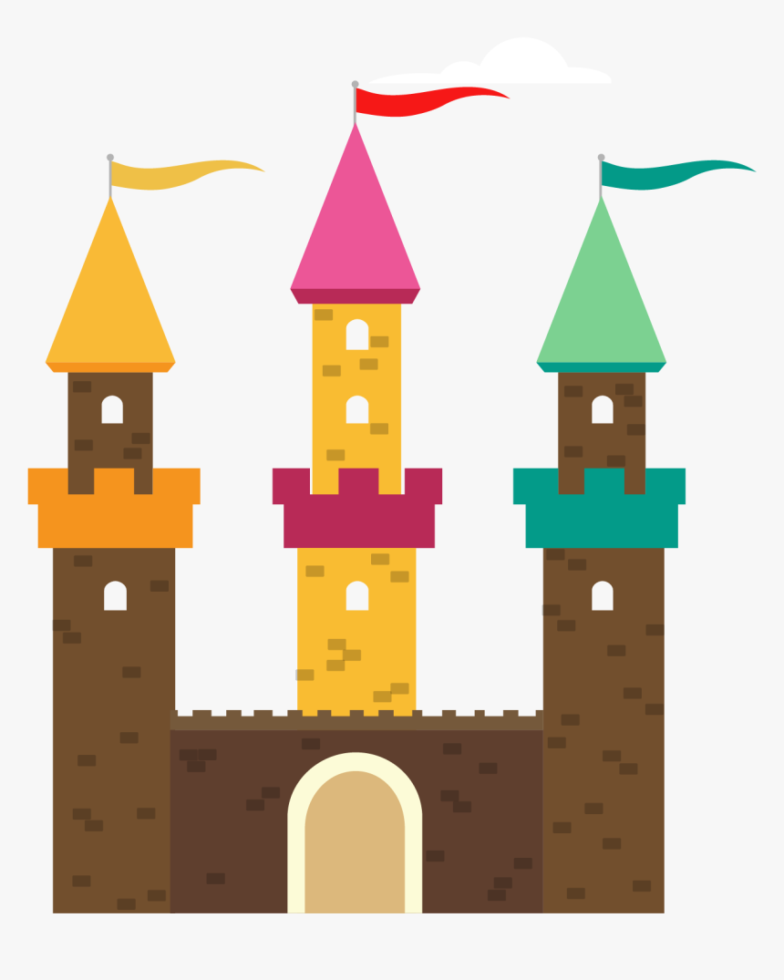 Vector Black And White Download Cartoon Castle Transprent - Dibujos De Castillos Animados, HD Png Download
