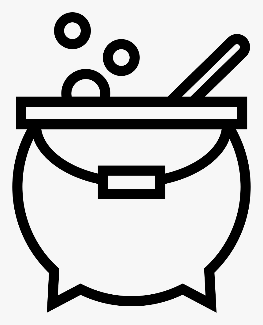 Witch Cauldron Of Halloween - Witch Cauldron Clipart Black And White, HD Png Download