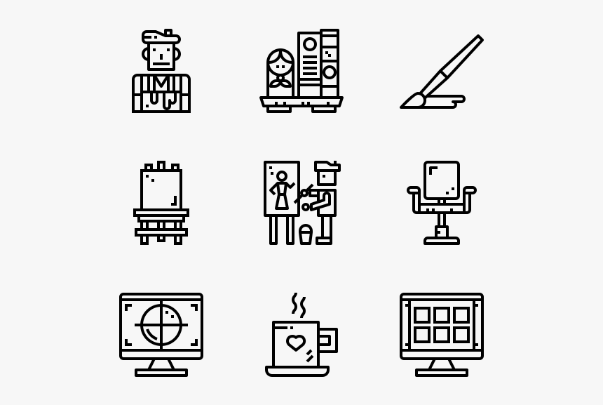 Cartoonist - Cafe Icons, HD Png Download