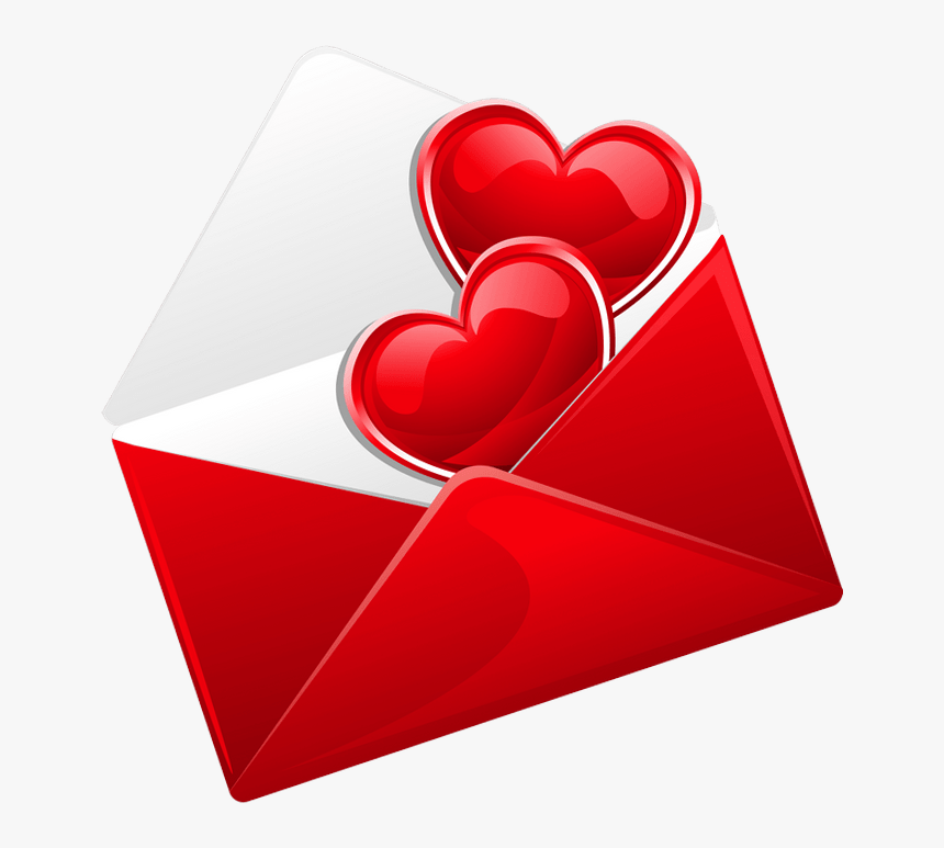 Love Letter With 2 Hearts - Love Letter Png, Transparent Png