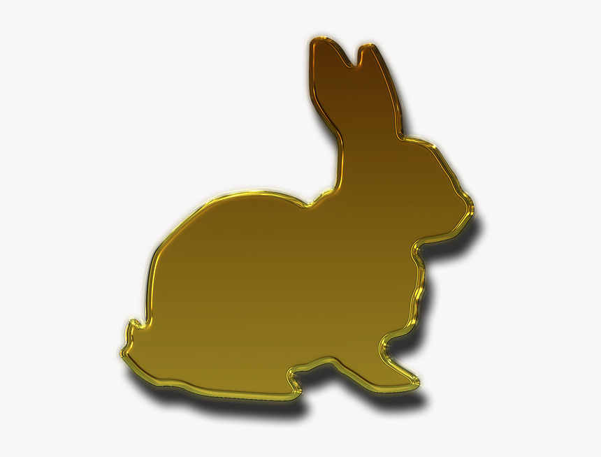 Lebre, Coelhinho Da Páscoa, Ouro, Isolado, Animal - Gold Easter Bunny, HD Png Download