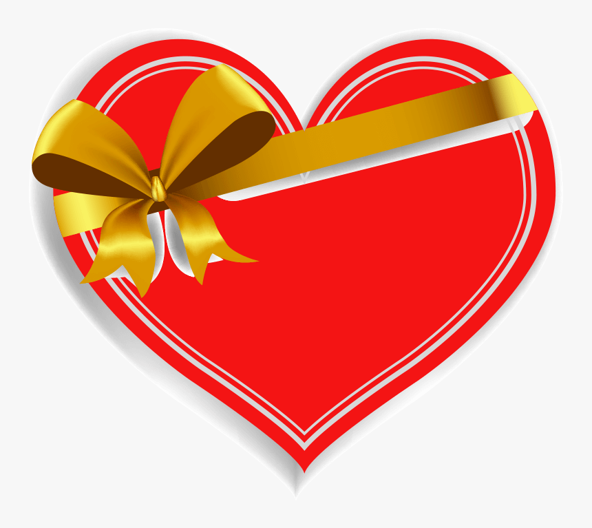 Heart Png Gold Ribbon Transparent Background Image - Gold Love Symbol Png, Png Download