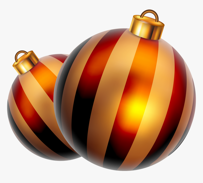 Striped Christmas Balls Png Clipart Image - Adornos De Navidad Png, Transparent Png
