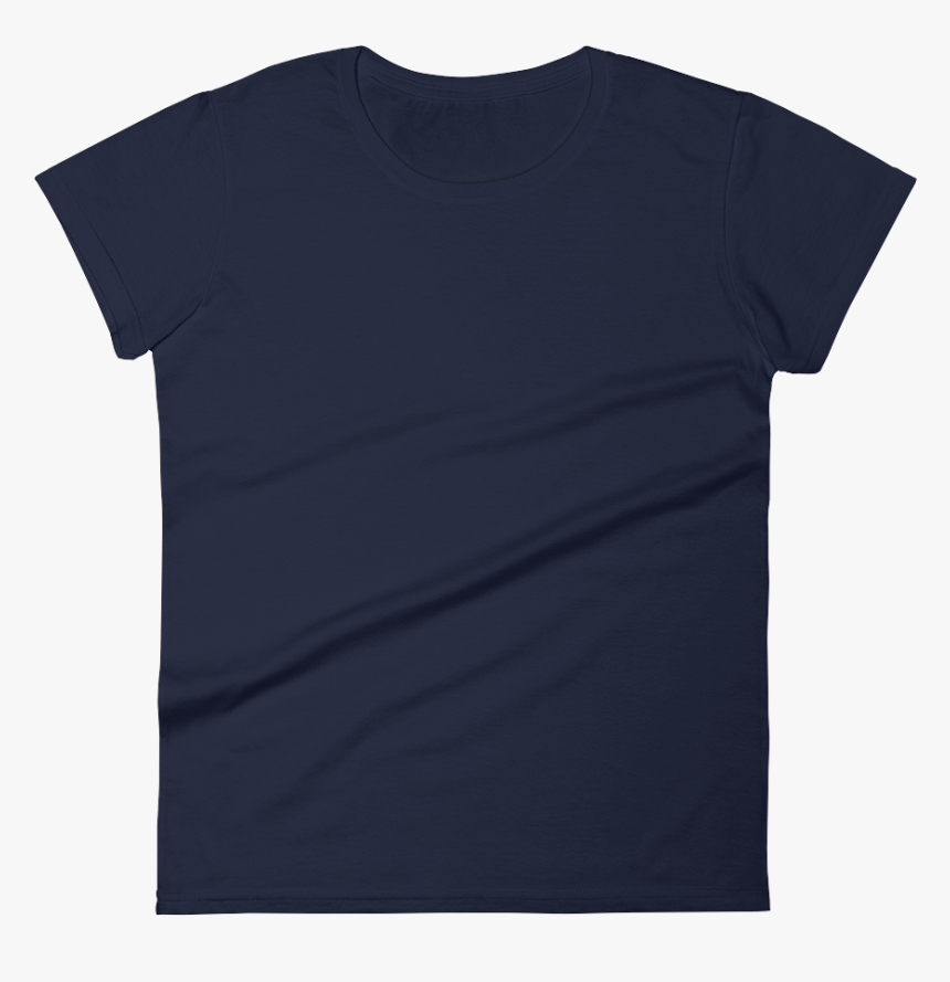 Womenstee Mockup Flat-front Navy - Active Shirt, HD Png Download