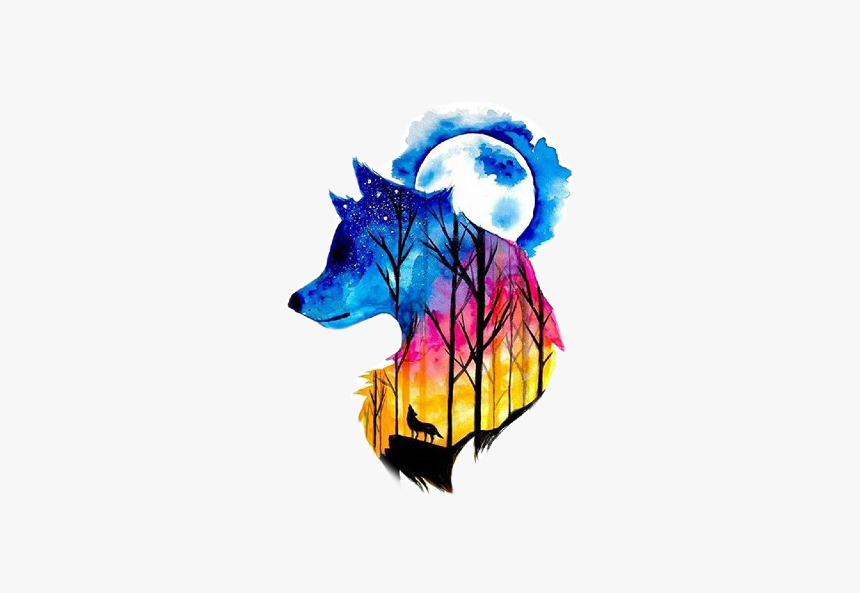 #lobo #cao #aquarela 
 #freetoedit - Pintura Dibujo De Arte, HD Png Download