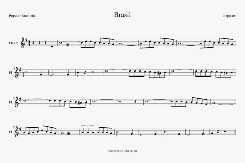 Aquarela Do Brasil Score Pdf - Brazil Partitura, HD Png Download