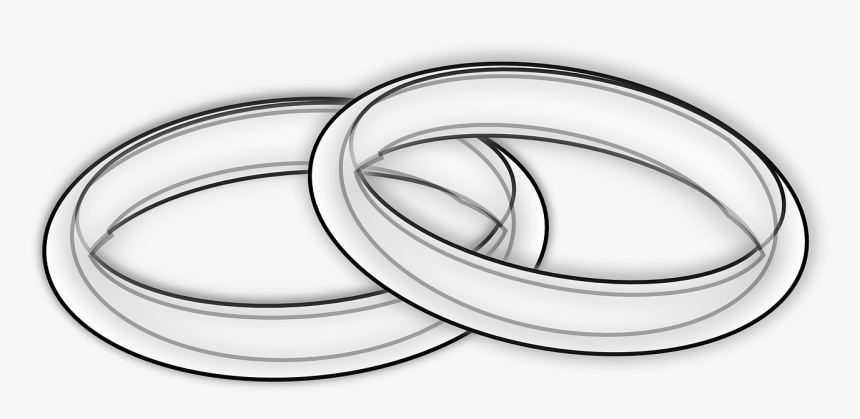 Anillos, De La Boda, Bandas, Dúo, Marido, Esposa - Wedding Ring Black And White, HD Png Download