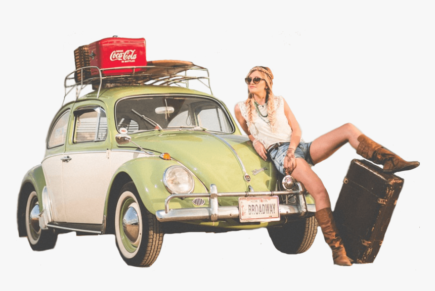 Niña En El Coche Retro - Travel Vintage Car Free, HD Png Download