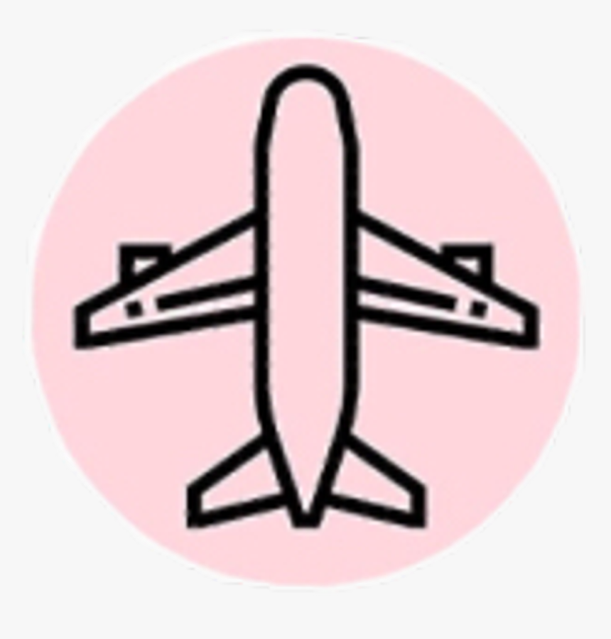 Travel Flight Fly Holidays Pink Black Birthday Art - Airplane Line Icon, HD Png Download