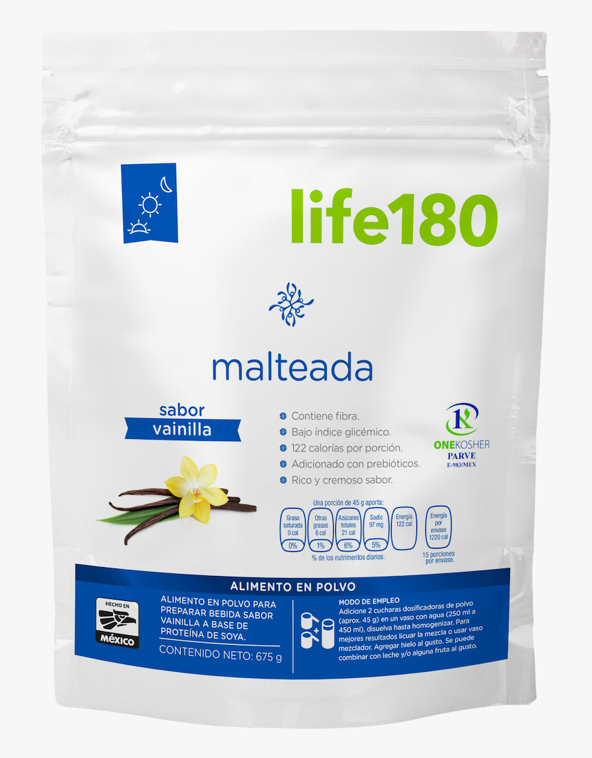 Malteada Vainilla Life180 - Milkshake, HD Png Download