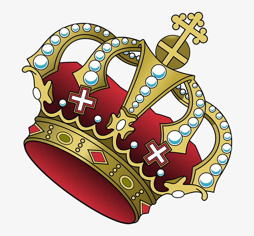 Gold And Blue Royal Crown, HD Png Download
