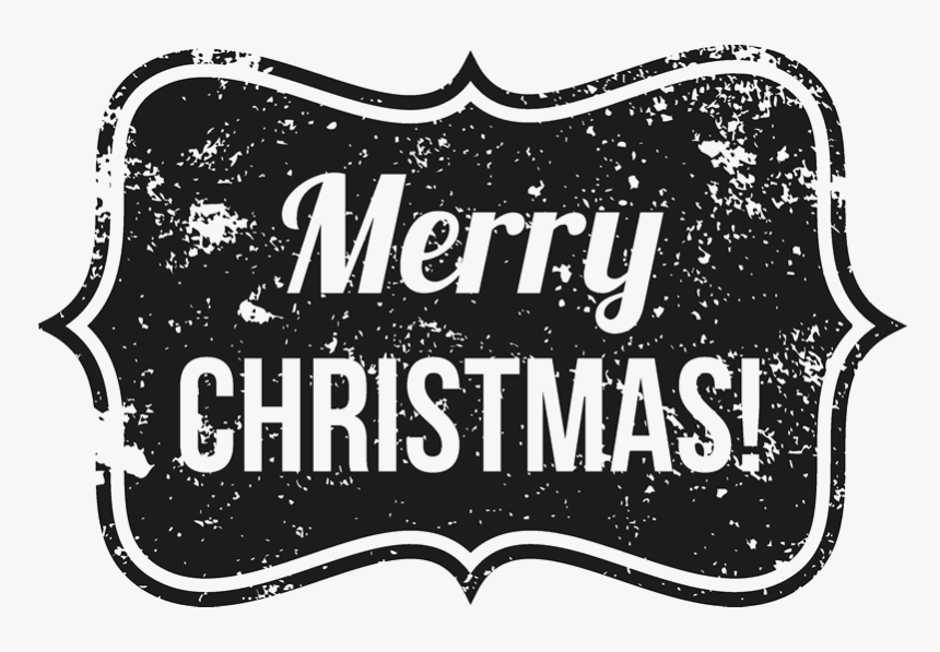 Distressed Merry Christmas Badge Rubber Stamp - Graphic Design, HD Png Download