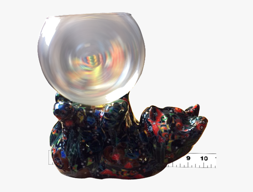 Black Undersea Cat Holding Fish Bowl - Ceramic, HD Png Download