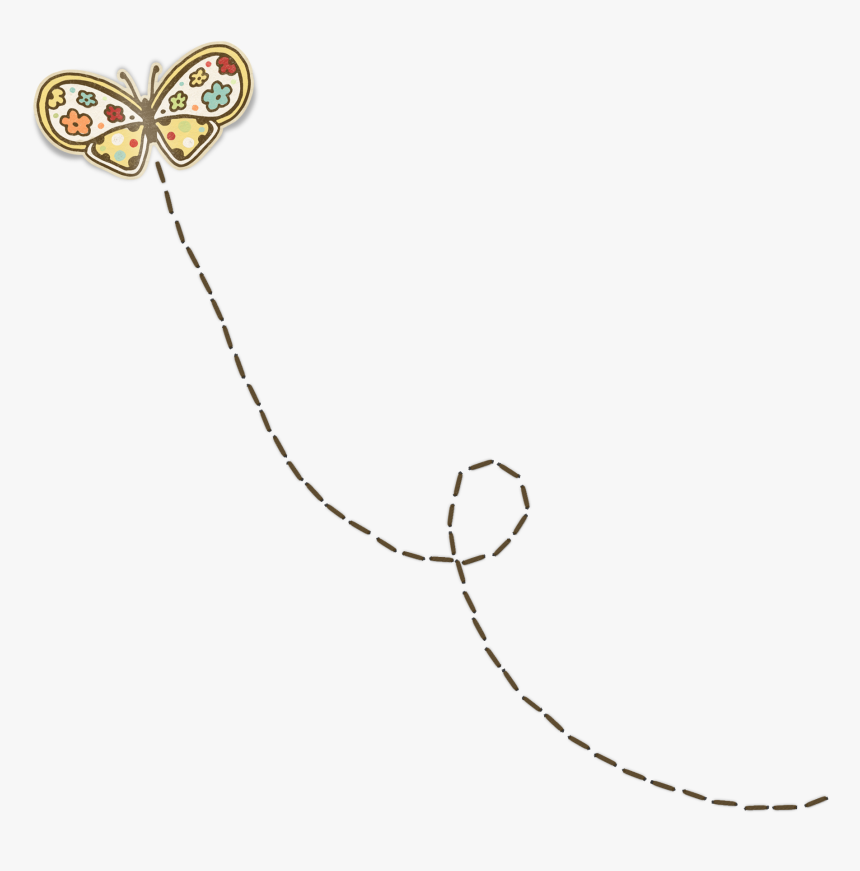 Butterfly And Trail Clip Art , Png Download - Scrapbook Png, Transparent Png