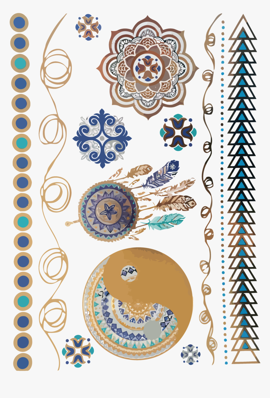 Dreamcatcher Transparent Henna Tattoo Design - Circle, HD Png Download