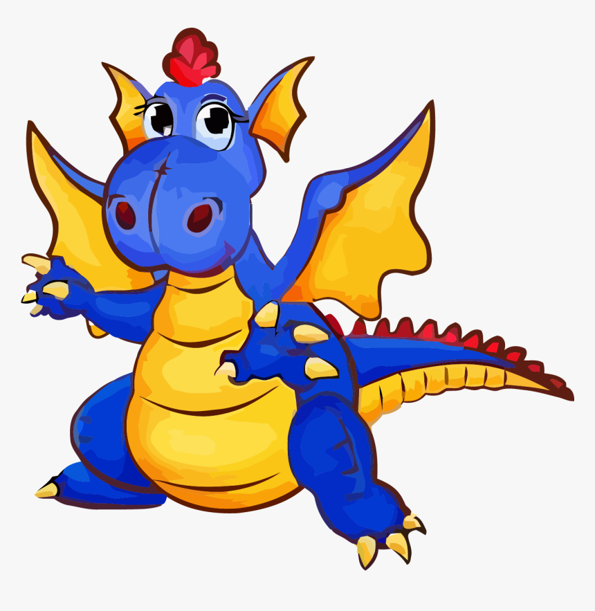 Blue Dragon Onesie Clipart Png - Cartoon Dragon Vector, Transparent Png