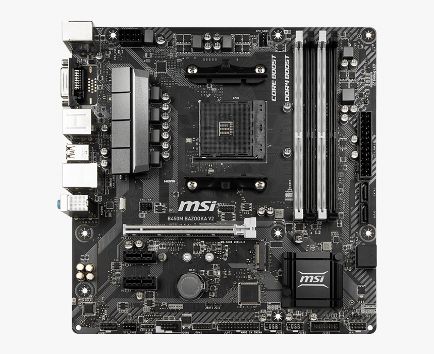 B450m Bazooka V2, Amd B450 Chipset, Am4, Hdmi, Microatx - Msi B450m Bazooka V2, HD Png Download