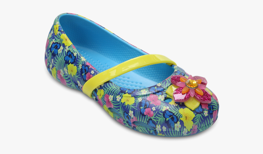 Iconic Crocs Comfort Sandals Floral Girl Gibits, HD Png Download